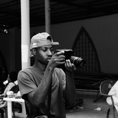 A photographer prepares to take a picture