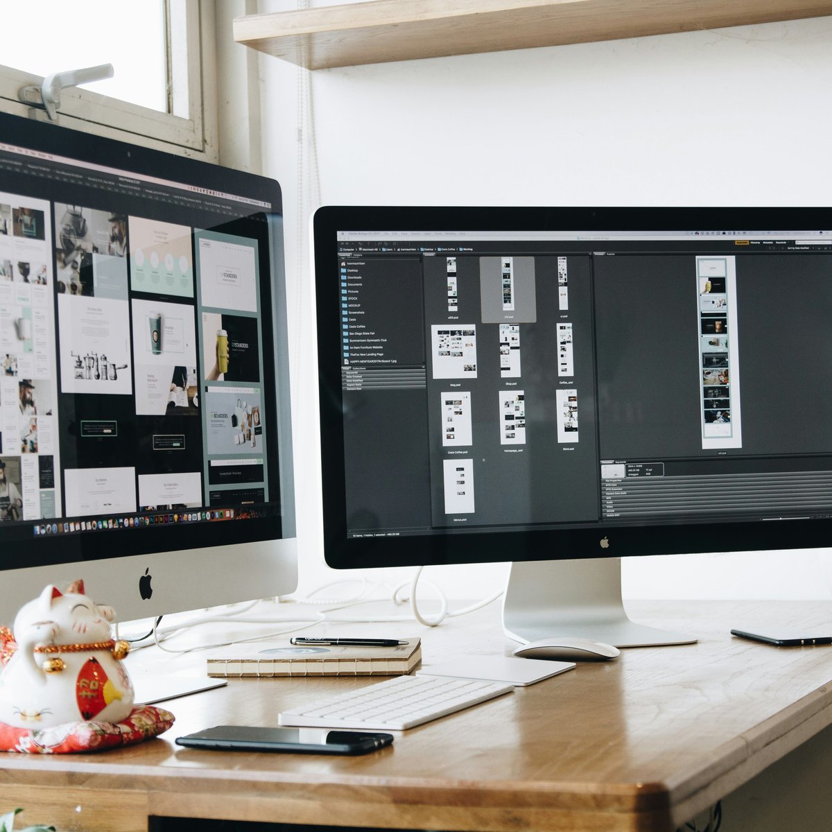 Desktops with open websites